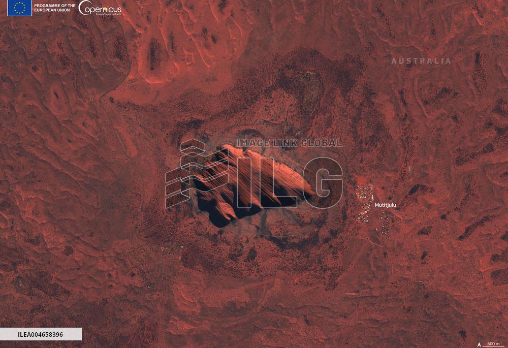 Satellite views of Uluru - Australia