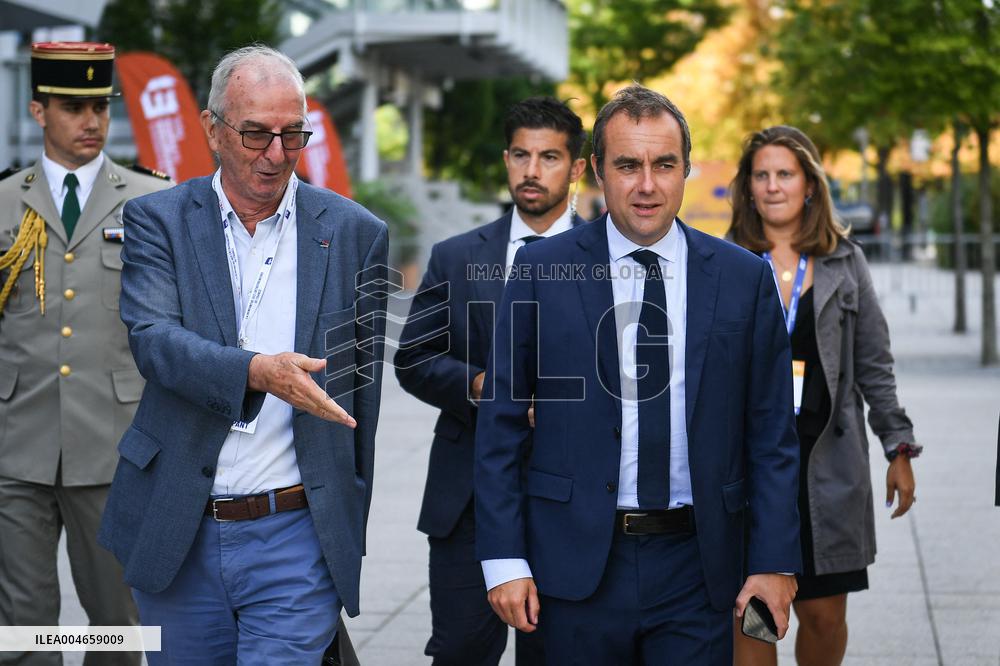 French Minister for the Armed Forces Sebastien Lecornu at the REF 2025 in Paris FA