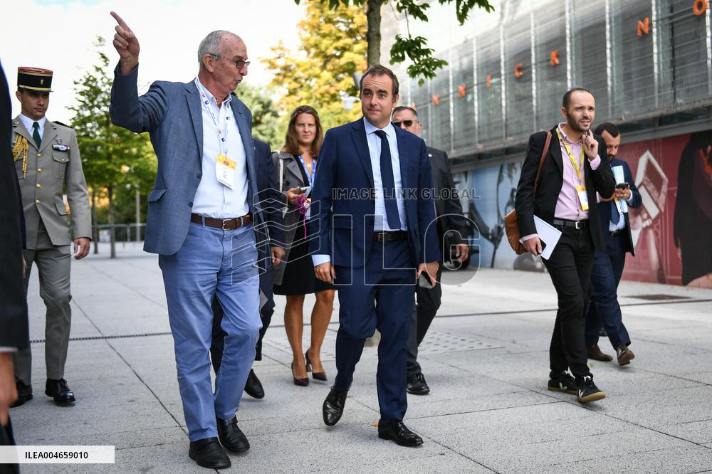 French Minister for the Armed Forces Sebastien Lecornu at the REF 2025 in Paris FA