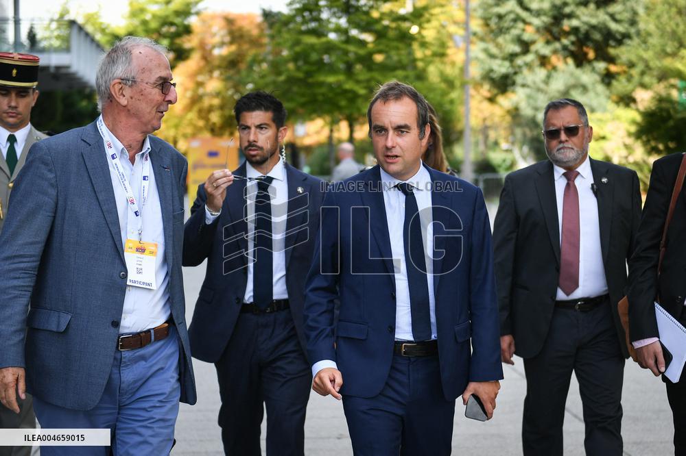French Minister for the Armed Forces Sebastien Lecornu at the REF 2025 in Paris FA