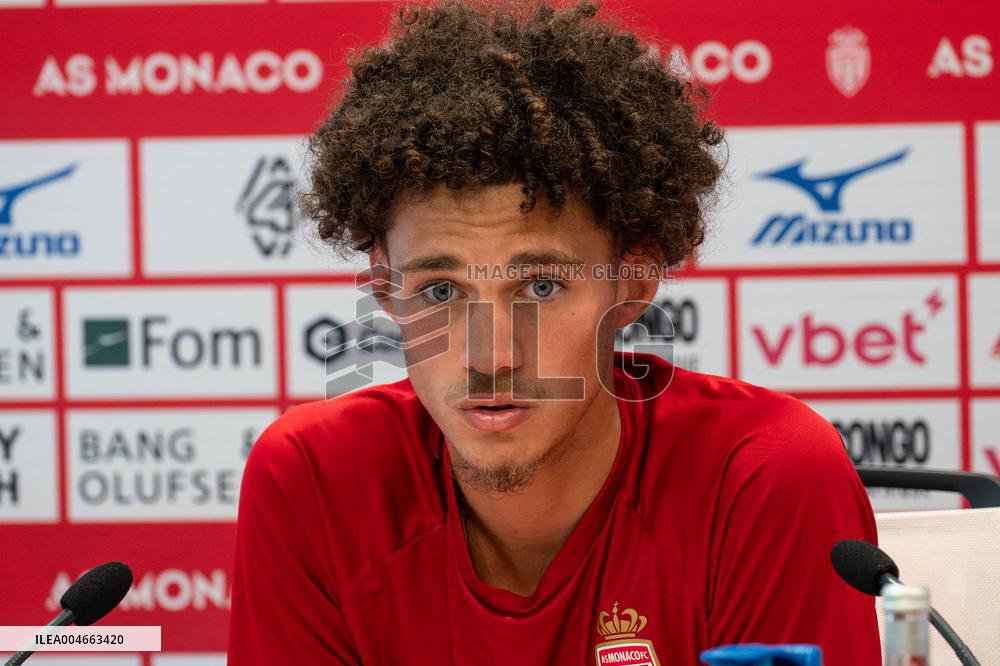Maghnes Akliouche at AS Monaco Press Conference - La Turbie