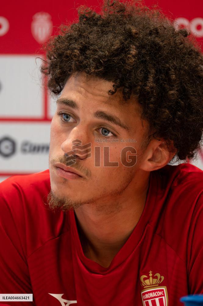Maghnes Akliouche at AS Monaco Press Conference - La Turbie