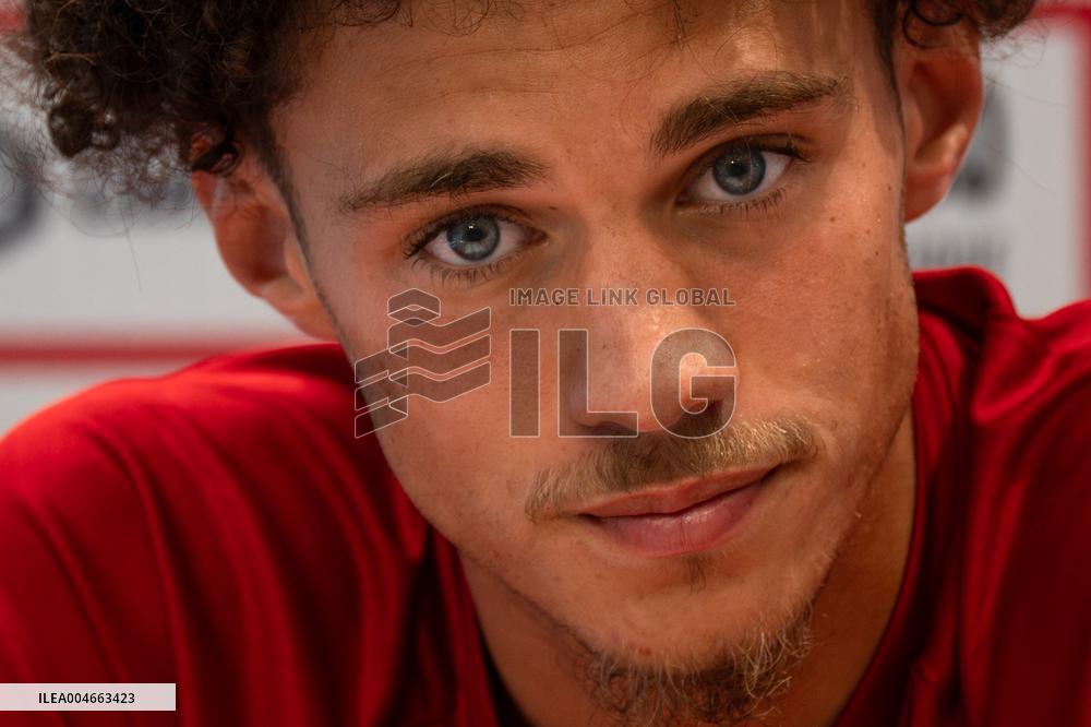 Maghnes Akliouche at AS Monaco Press Conference - La Turbie