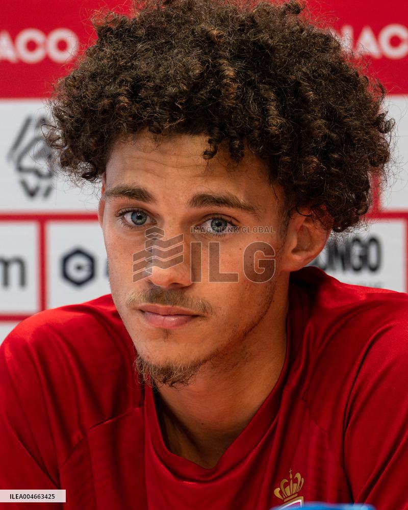 Maghnes Akliouche at AS Monaco Press Conference - La Turbie