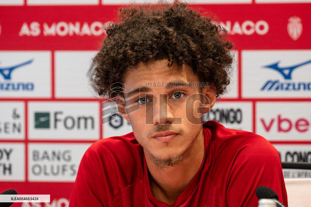 Maghnes Akliouche at AS Monaco Press Conference - La Turbie