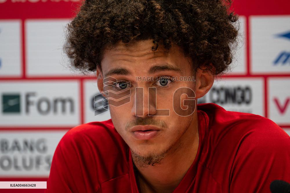 Maghnes Akliouche at AS Monaco Press Conference - La Turbie