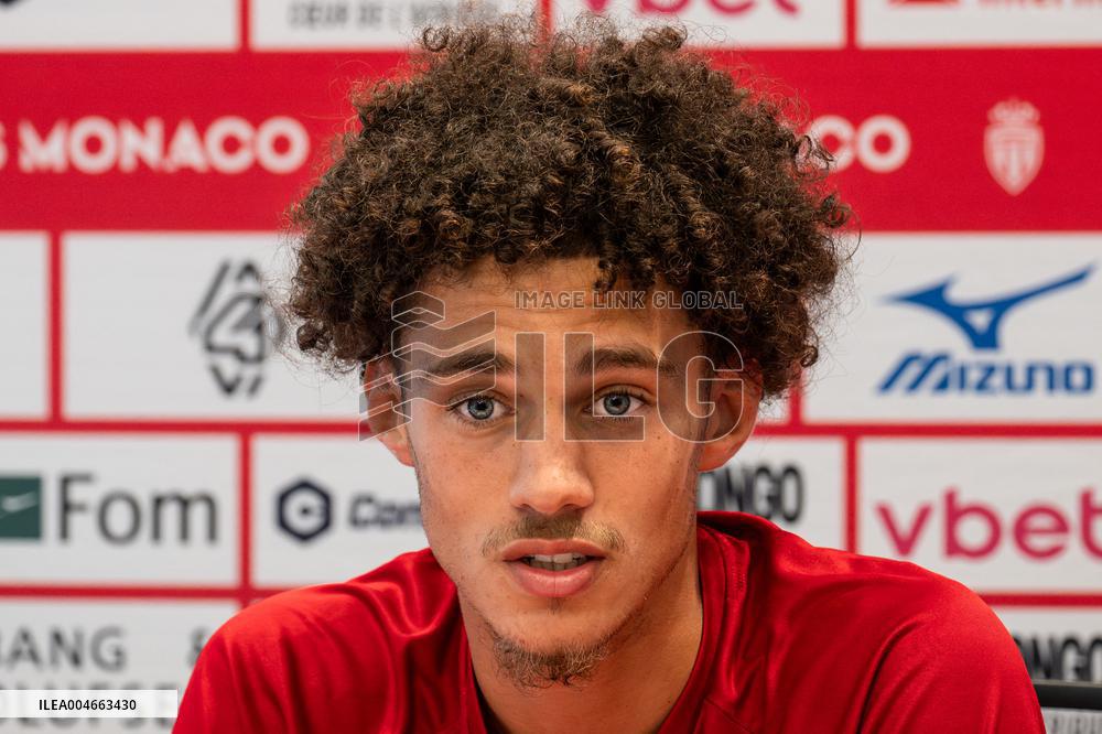 Maghnes Akliouche at AS Monaco Press Conference - La Turbie