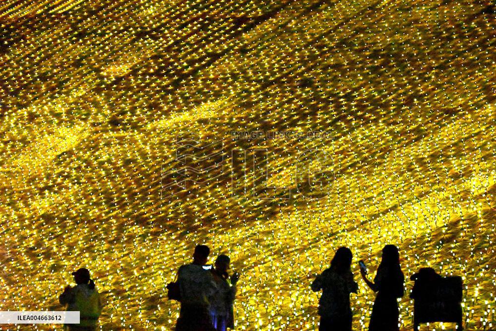 Mingsha Mountain Illuminated by Solar-Powered Lights - China