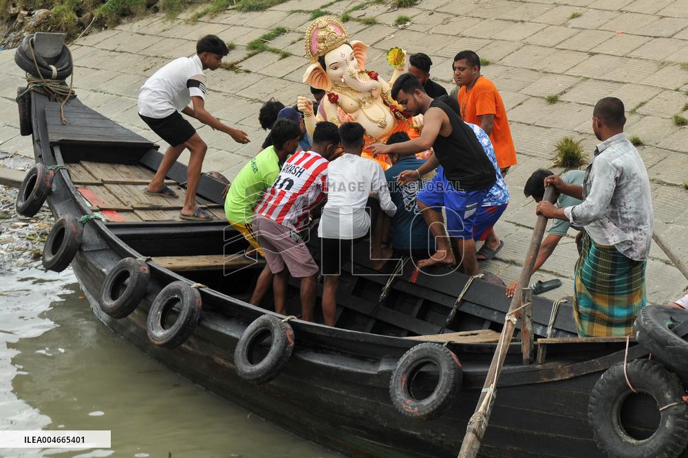 Devotees Perform Ganesh Idol Immersion - Bangladesh