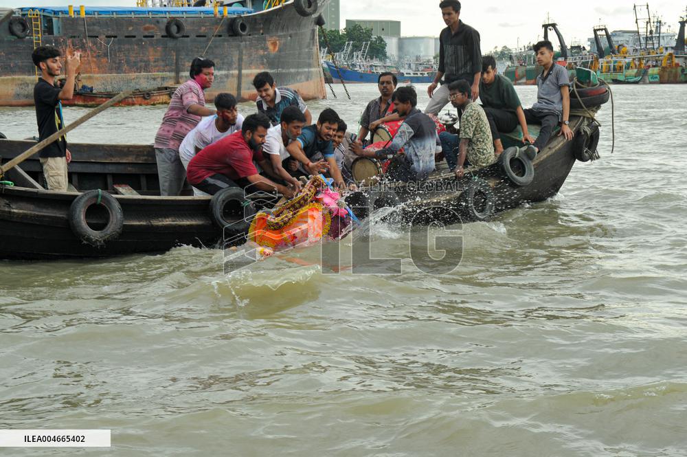 Devotees Perform Ganesh Idol Immersion - Bangladesh
