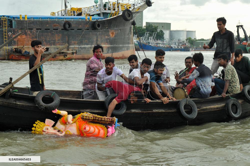 Devotees Perform Ganesh Idol Immersion - Bangladesh