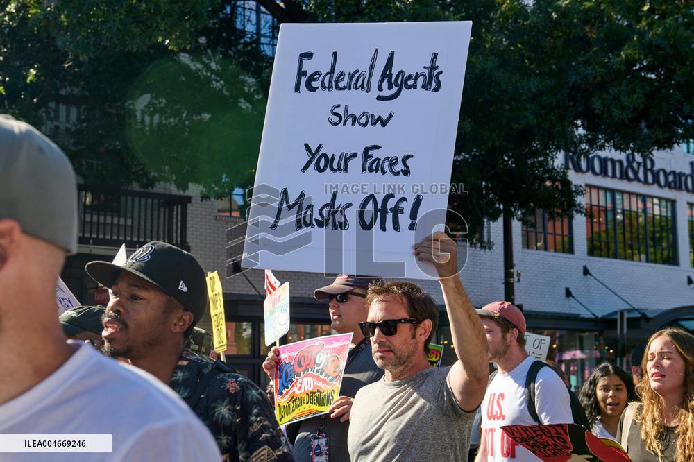 Residents Protest Against Trump - Washington