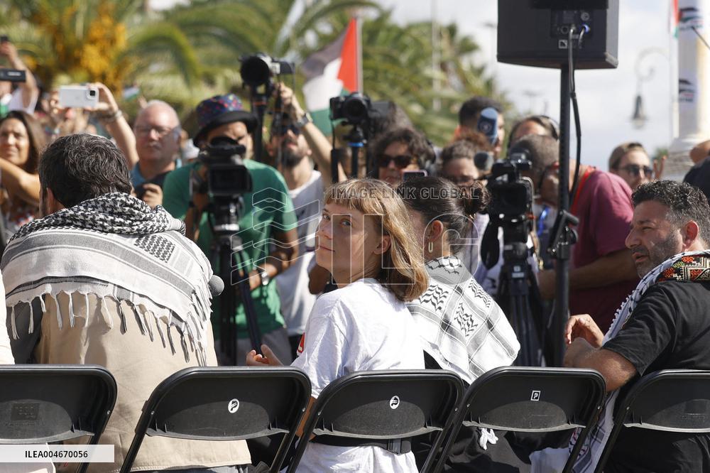 Aid Flotilla With Greta Thunberg Departs For Gaza - Barcelona