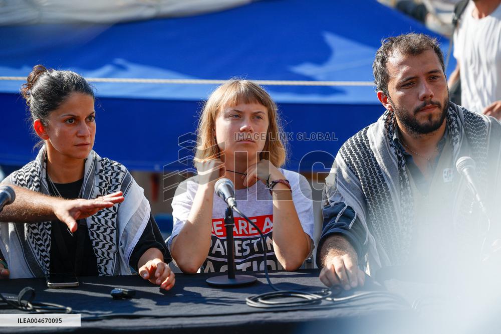 Aid Flotilla With Greta Thunberg Departs For Gaza - Barcelona