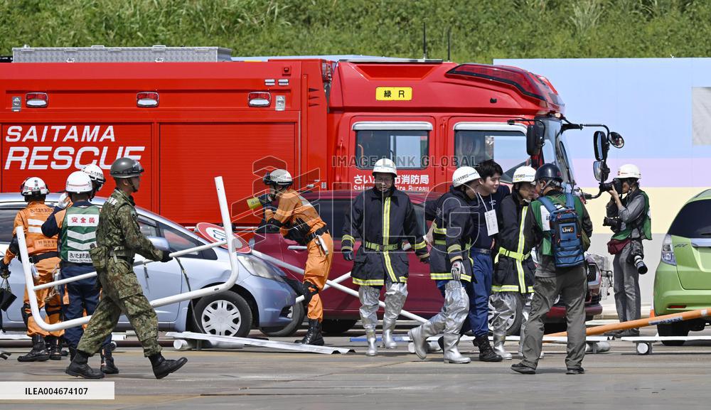 Cross-prefecture joint disaster drill