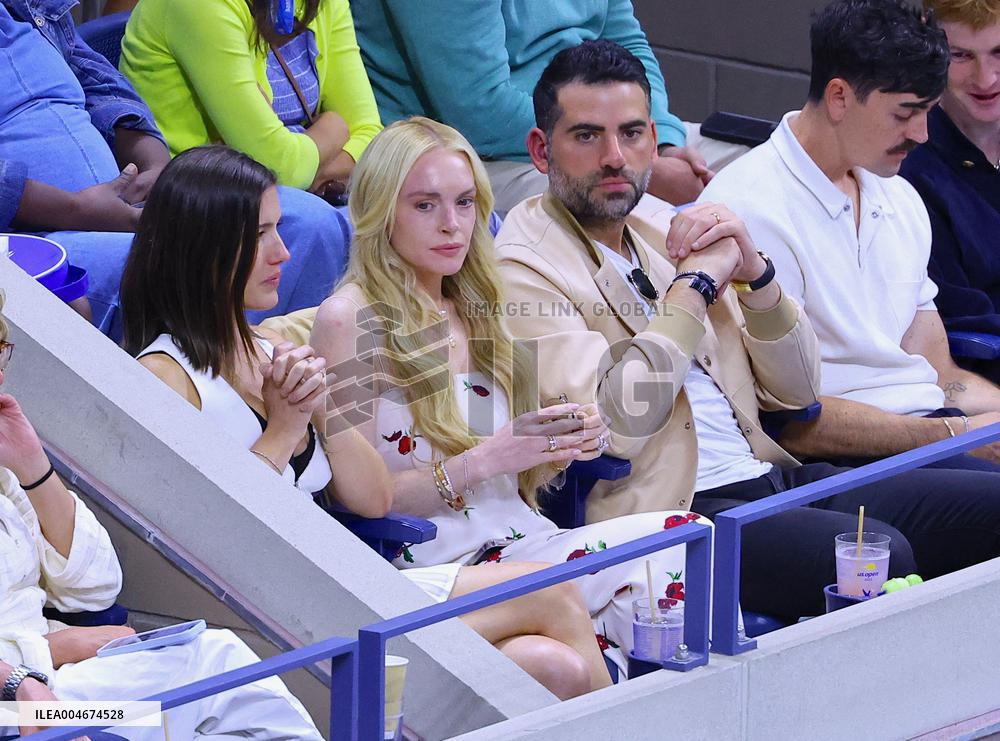 US Open - Lindsay Lohan In The Stands