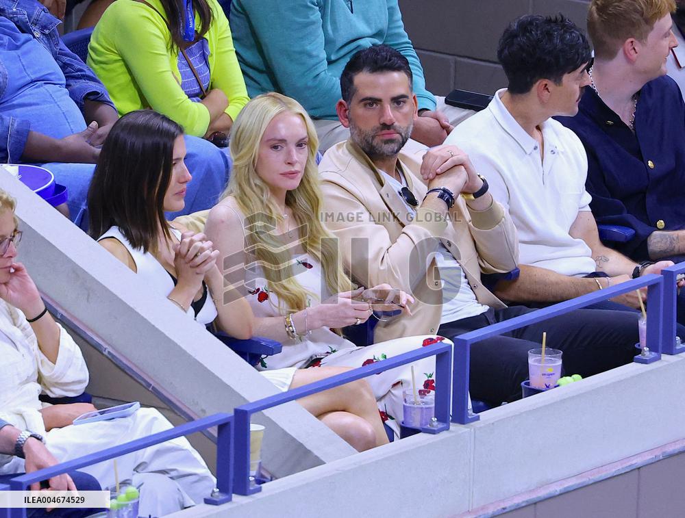 US Open - Lindsay Lohan In The Stands