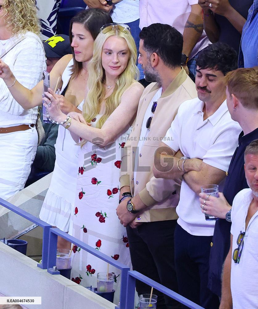 US Open - Lindsay Lohan In The Stands