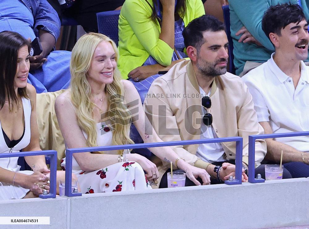 US Open - Lindsay Lohan In The Stands