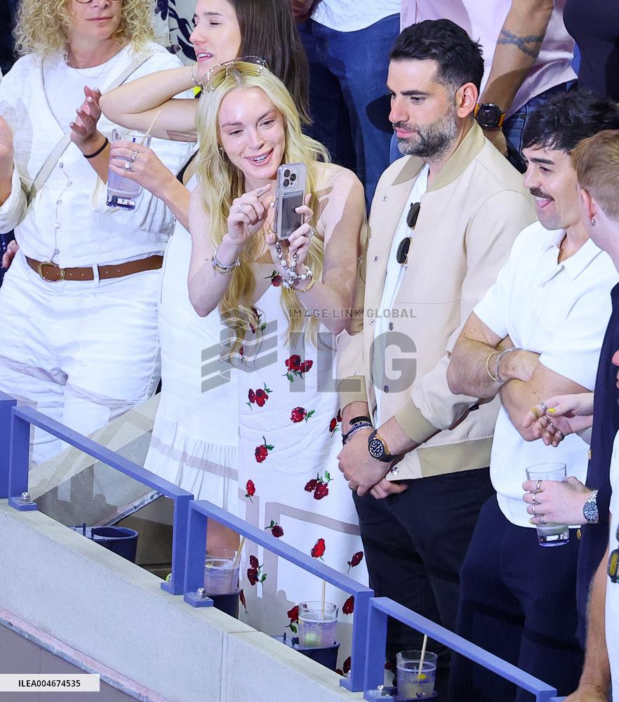 US Open - Lindsay Lohan In The Stands