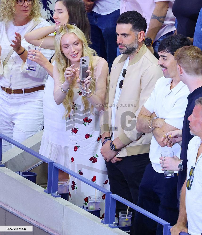 US Open - Lindsay Lohan In The Stands