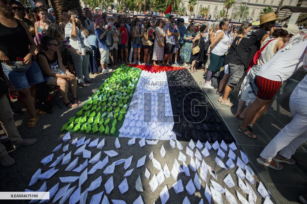 Global Sumud Flotilla Departing from Barcelona - Spain