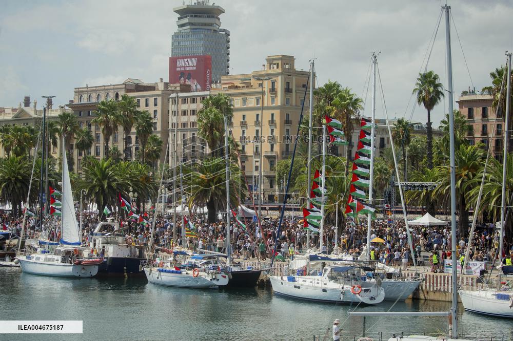 Global Sumud Flotilla Departing from Barcelona - Spain