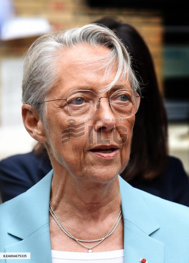 Elisabeth Borne Visit Elementary School - Paris