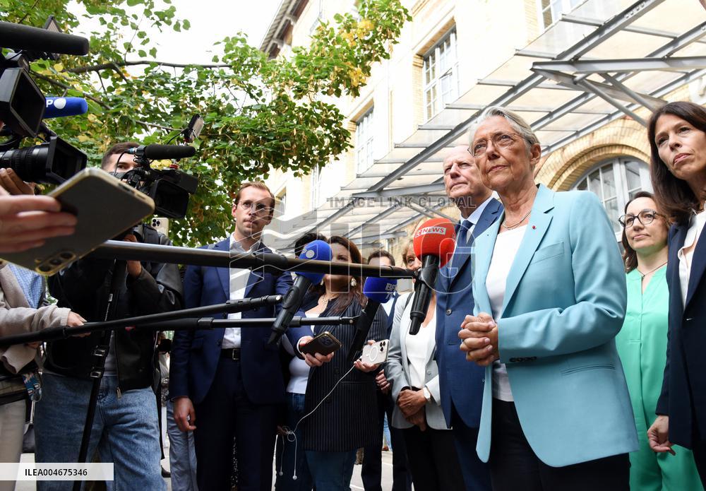 Elisabeth Borne Visit Elementary School - Paris