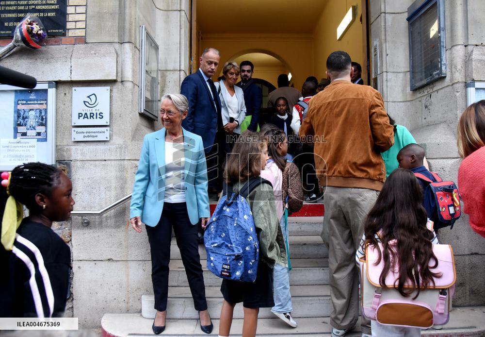 Elisabeth Borne Visit Elementary School - Paris
