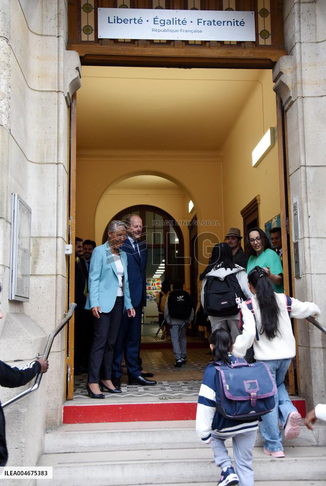 Elisabeth Borne Visit Elementary School - Paris