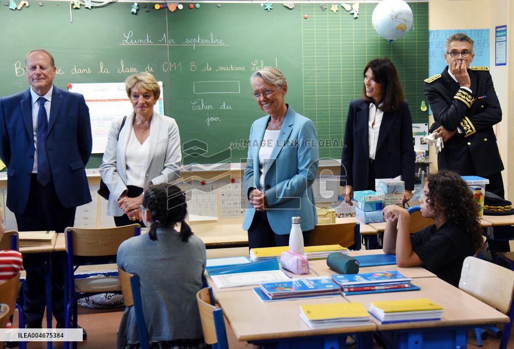 Elisabeth Borne Visit Elementary School - Paris