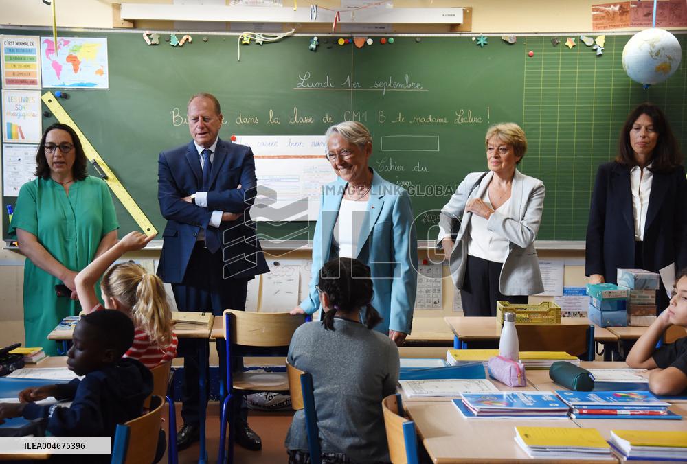 Elisabeth Borne Visit Elementary School - Paris
