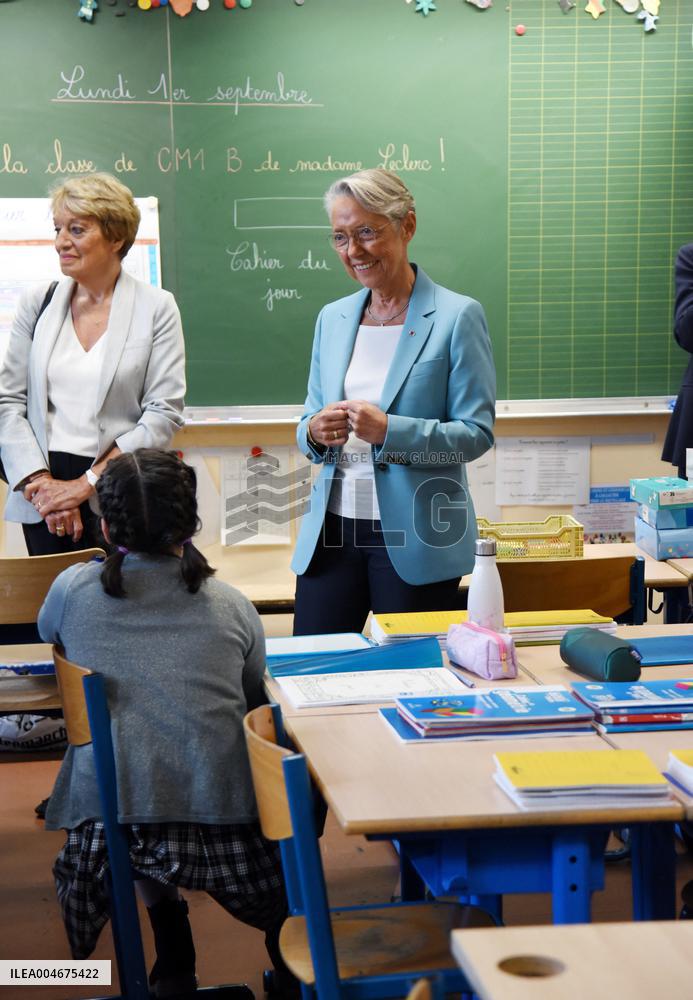 Elisabeth Borne Visit Elementary School - Paris