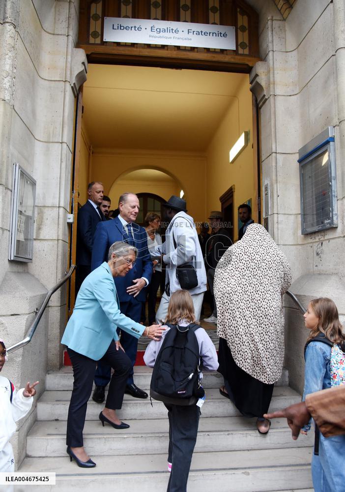 Elisabeth Borne Visit Elementary School - Paris