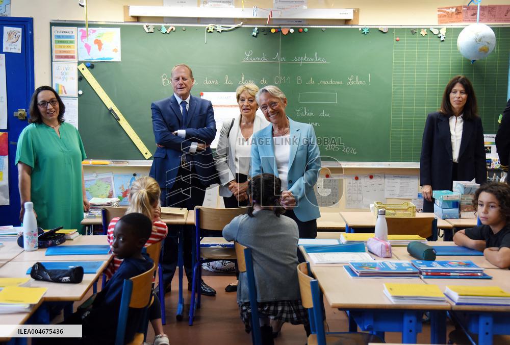 Elisabeth Borne Visit Elementary School - Paris