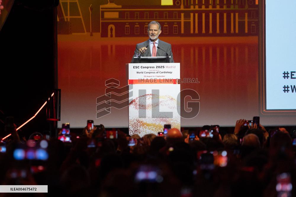 King Felipe Attends Cardiology Congress Session - Madrid