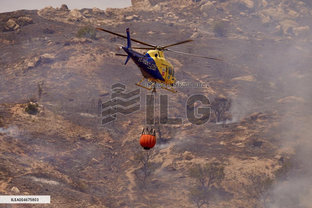 A New Fire Affects The Monte Coronado Area In Malaga - Spain