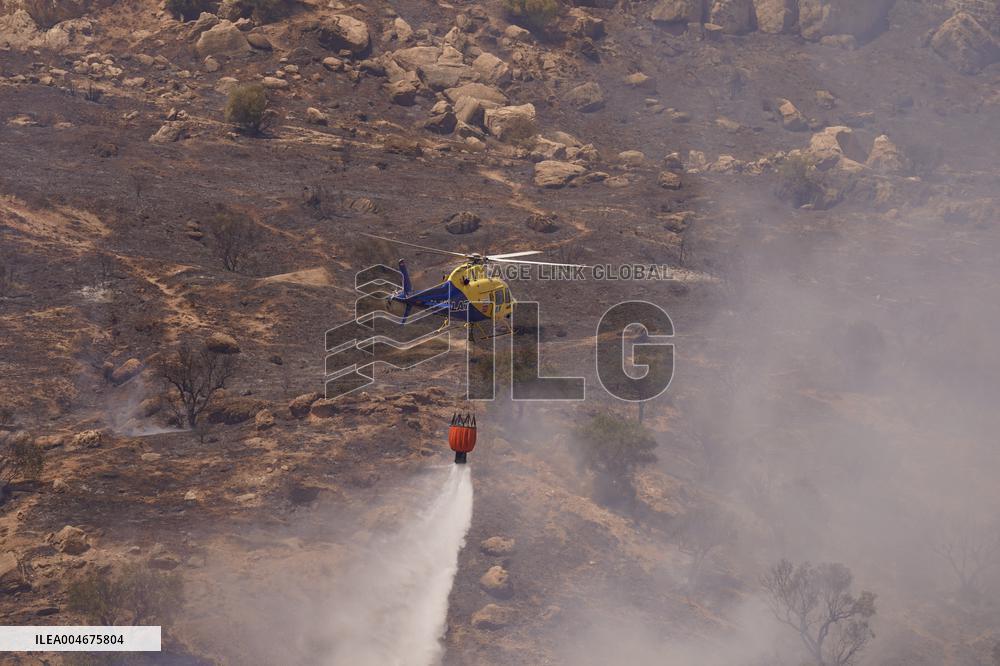 A New Fire Affects The Monte Coronado Area In Malaga - Spain