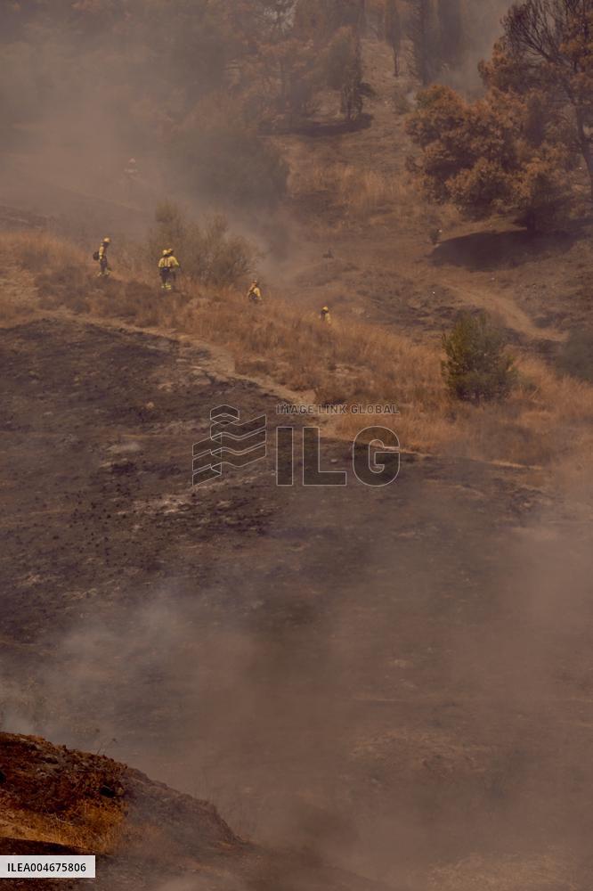 A New Fire Affects The Monte Coronado Area In Malaga - Spain