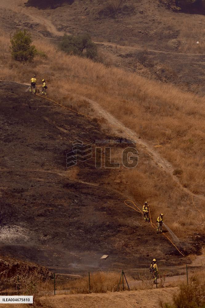 A New Fire Affects The Monte Coronado Area In Malaga - Spain