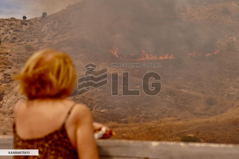A New Fire Affects The Monte Coronado Area In Malaga - Spain