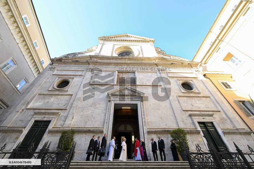 Pope Leo XIV Meets Augustinians In A Church In Rome
