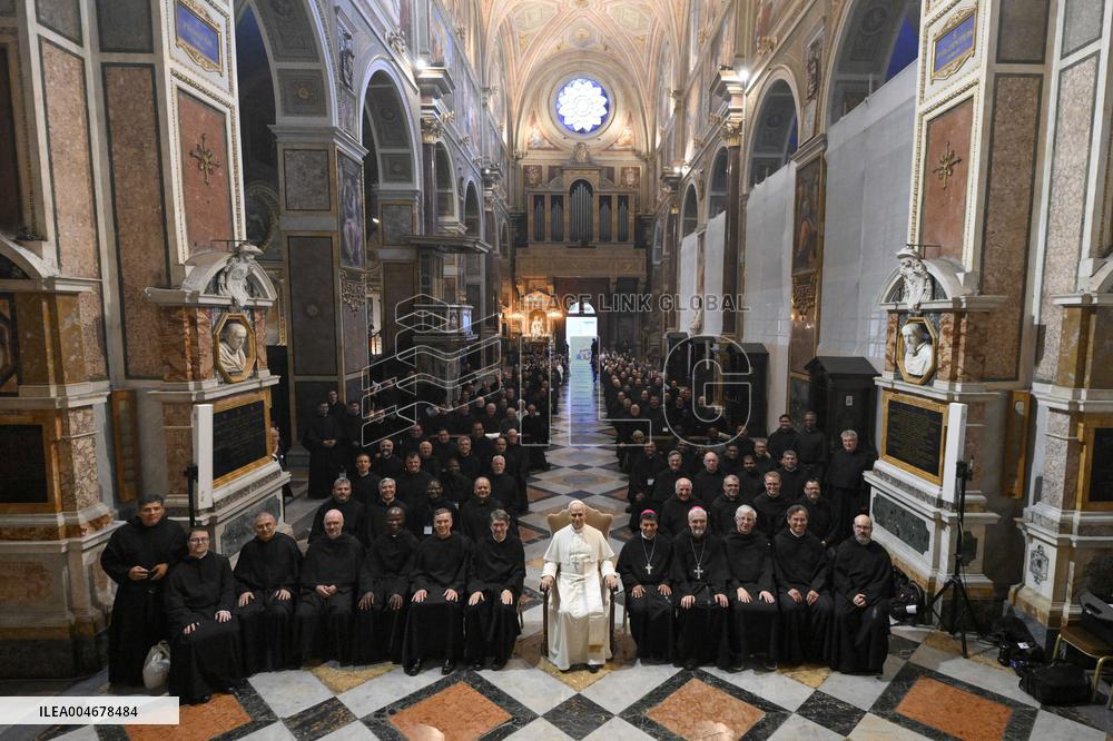 Pope Leo XIV Meets Augustinians In A Church In Rome
