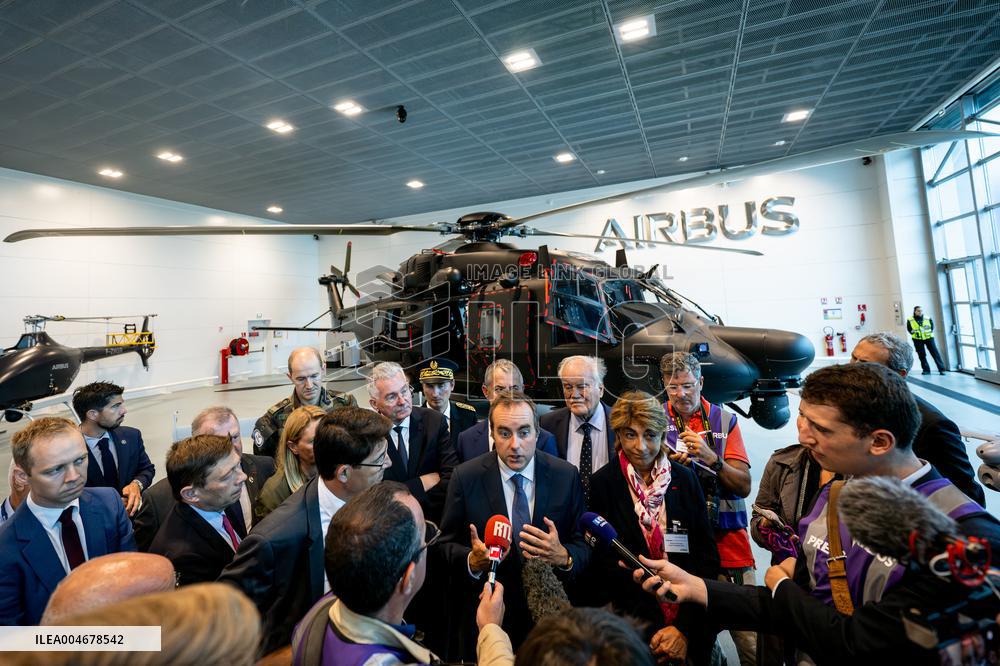 Sebastien Lecornu Visits The Airbus Helicopters Factory - Marignane