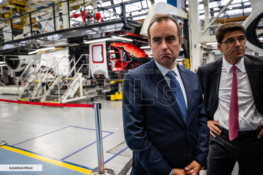 Sebastien Lecornu Visits The Airbus Helicopters Factory - Marignane