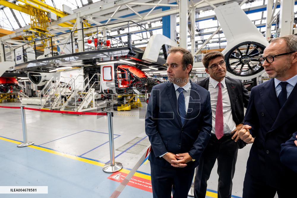 Sebastien Lecornu Visits The Airbus Helicopters Factory - Marignane