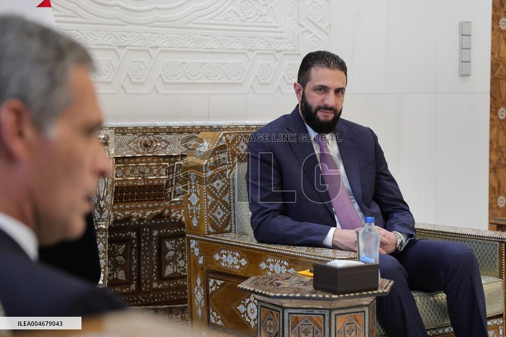 Syrian President Sharaa Receives Rodolphe Saade - Damascus