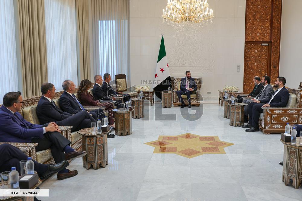 Syrian President Sharaa Receives Rodolphe Saade - Damascus
