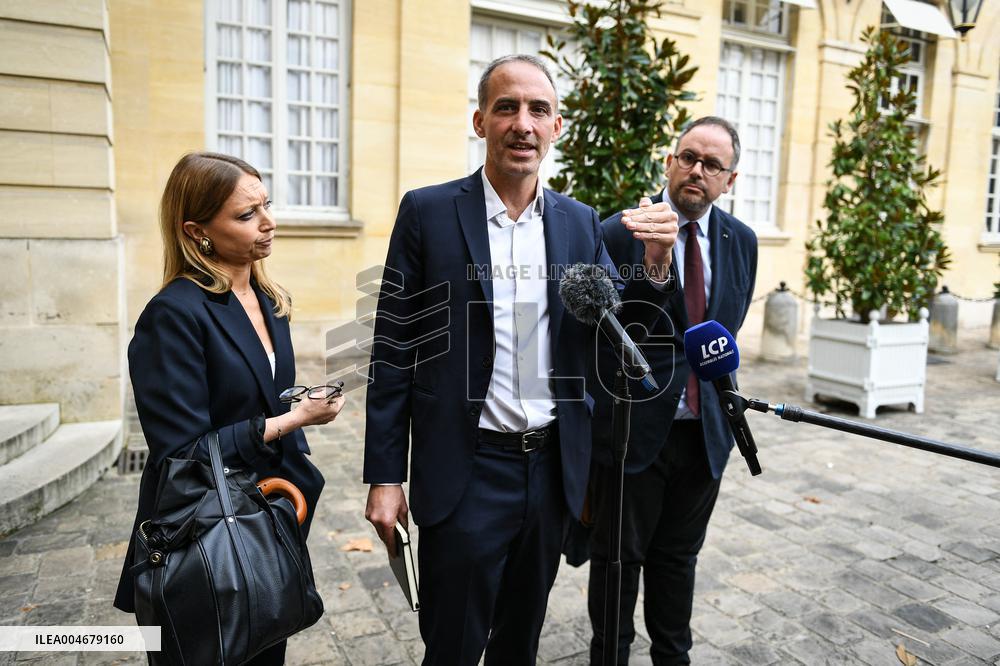 French PM Francois Bayrou meets political parties leaders in Paris FA